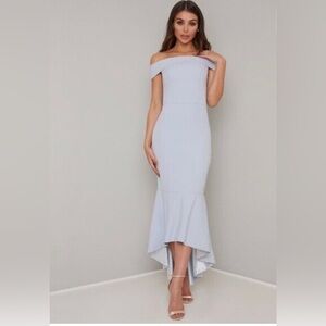 CHI CHI BARDOT FISHTAIL BODYCON DRESS IN BLUE SIZE 14 NEW WITH TAGS